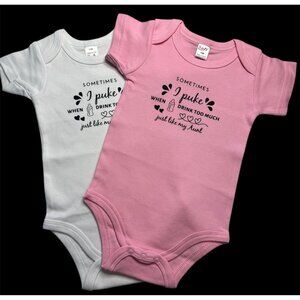 Sometimes I puke-Like my Aunt Infant onesie*ALWAYS BRAND NEW*
